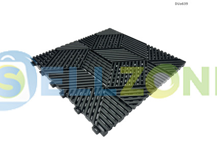 Πλακάκι PVC για αρθρωτά δάπεδα γκαράζ – μαύρο τρισδιάστατο σχέδιο - DUa639